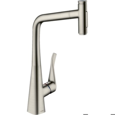 Metris Select Higharc Kitchen Faucet, 2-Spray Pull-Out With Sbox, 1.75 Gpm In Steel Optic -  HANSGROHE, 73816801